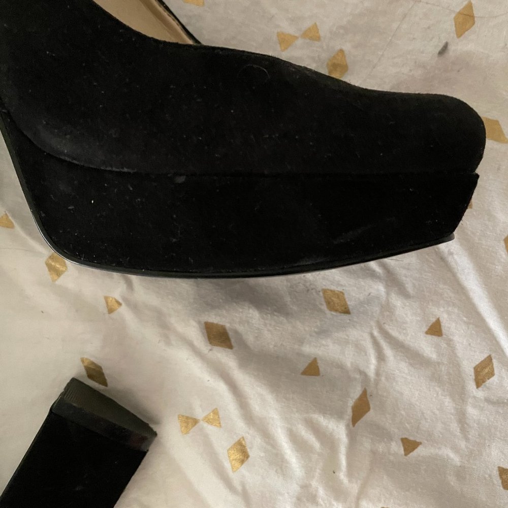 Nine West 5" Black Suede Platform Heels 9M Never Worn, No Box - Picture 3 of 9